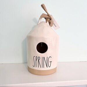 𝅺RAE Dunn NWT Spring White Ceramic Birdhouse